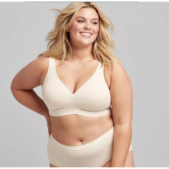Lane Bryant Cacique Cotton Lightly Lined No Wire Full Coverage Bra 40C - Picture 1 of 4